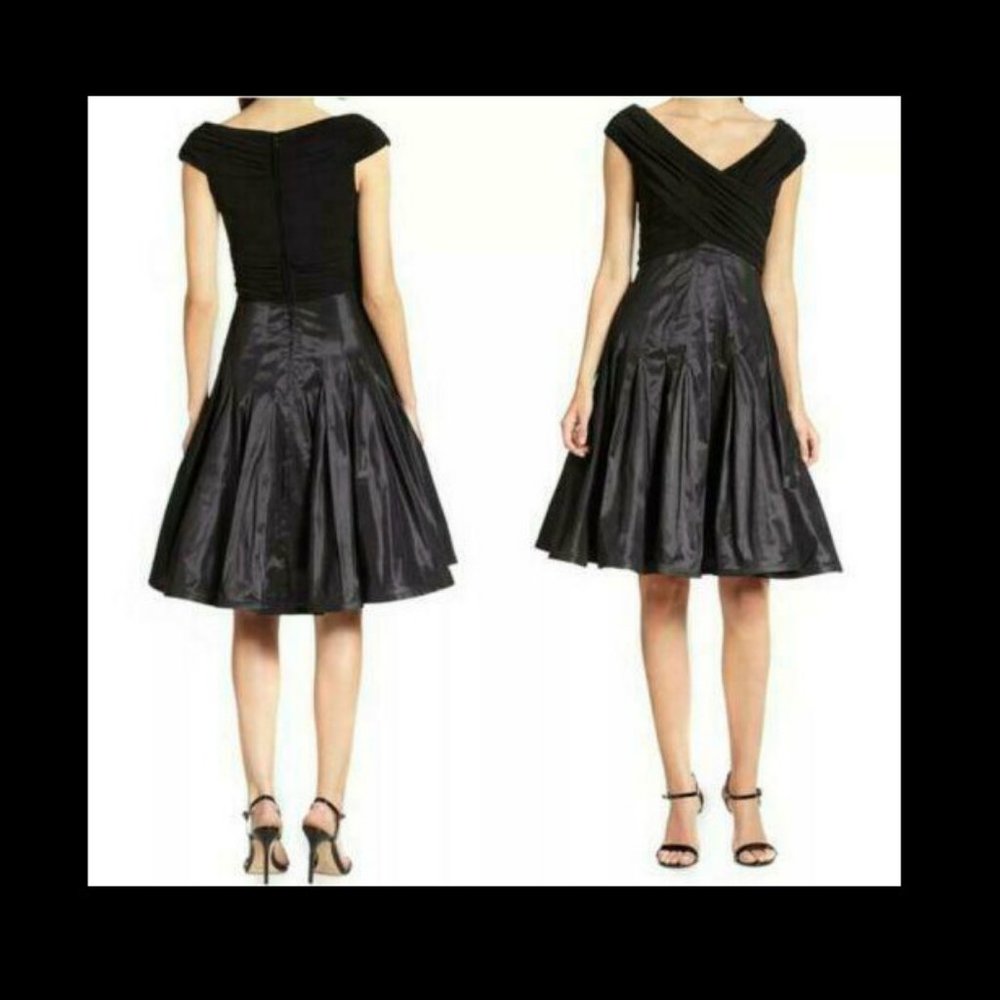 Tadashi SHOJI Pleaded top Taffeta Dress